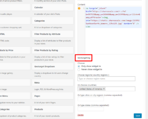 geotarget wordpress widgets